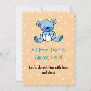 Reserve A Data Convidar Design de Chá de fraldas do Urso Azul Doc