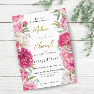 Reserve A Data Convocação para o casamento entre o Elegante Pink