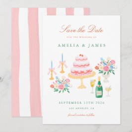 Reserve A Data Coquette Charm Save the Date Casamento Pintado à M