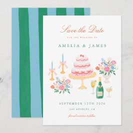 Reserve A Data Coquette Charm Save the Date de Casamento Pintado