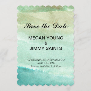 Reserve A Data cor d'água abstrato verde salve a data