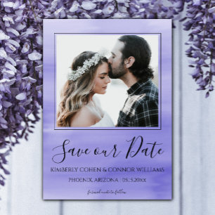 Reserve A Data Cor d'água da foto Salvar a data   Roxo