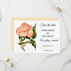 Reserve A Data cor d'água de pêssego rosa Flat Salvar a placa d