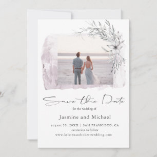 Reserve A Data Cor d'água minimalista - Foto embutida para salvar