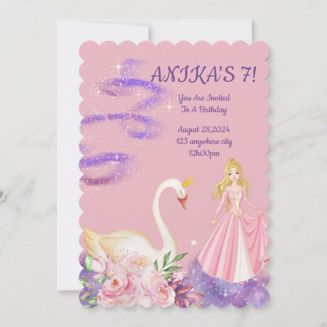RESERVE A DATA COR DE PEACH DE PRÍNCIPE DE ANIVERSÁRIO (Frente)