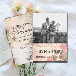 Reserve A Data cor-de-rosa chique de vintage personalizado