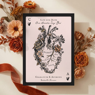Reserve A Data Coração Anatômico Vintage Floral de Halloween Góti