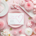 Reserve A Data Coração de amor rosa salve a data<br><div class="desc">Celebre seu casamento com um moderno salve o cartão de data com um coração de amor rosa brilhante em um estilo encantador e desenhado em linha. A tipografia elegante e um layout minimalista criam uma primeira impressão romântica e sofisticada, combinando perfeitamente beleza e romance com entusiasmo e antecipação. Tons cor-de-rosa...</div>
