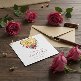 Reserve A Data Coração de madeira e rosas