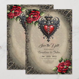 Reserve A Data Coração gótico elegante, mas místico