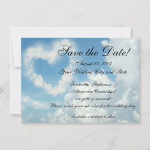 Reserve A Data Coração nas Nuvens Salve a Data