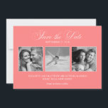 Reserve A Data Coral Cor-de-Rosa 3-Foto: Casamento Salve a Data<br><div class="desc">Salve a data de anúncios ou convites.</div>