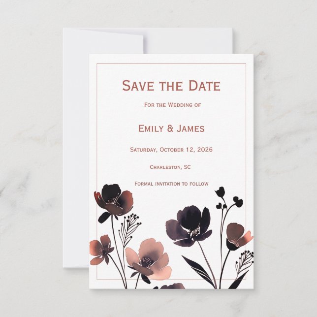 Reserve A Data Coral Floral Wedding (Frente)
