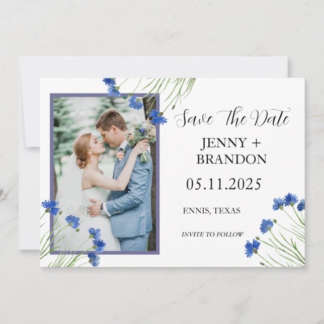 Reserve A Data Cornflower Wildflower Blue Floral Photo (Frente)