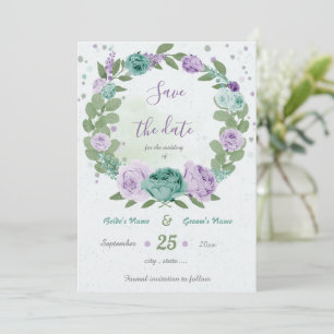 Reserve A Data coroa azul flores roxas vermelhos