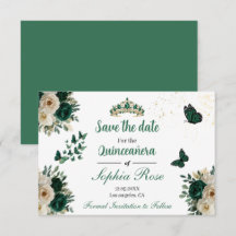 Coroa de Borboleta em Ouro Esmeralda Quinceañera S
