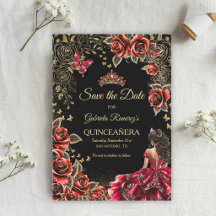 Coroa de Tiarra Dourada Vermelha e Preta Rosas Qui
