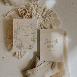 Reserve A Data Coroa Floral Desenhada à Mão Escrita Casamento de