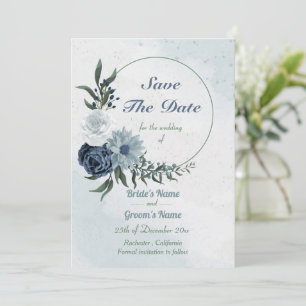 Reserve A Data coroa verde-floral branca e azul