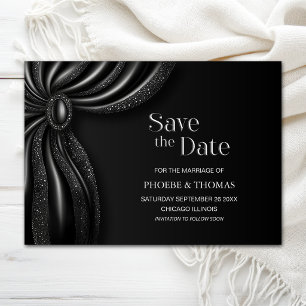 Reserve A Data Cortina Preta Elegante para Casamento Save the Dat