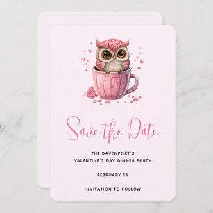 Reserve A Data Coruja rosa-branca numa festa de Namorados