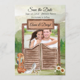 Reserve A Data Country Western Cowboy Foto para Salvar a Data