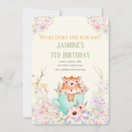 Reserve A Data Cozy Fox Forest Magical Floral Birthday Invitation