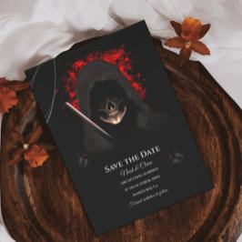 Reserve A Data Crânio com capuz escura e gótico santificado