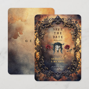 Reserve A Data Crânio de Touro Gótico Western Sombrio & Rosas de 