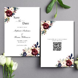 Reserve A Data Cream Floral Elegante Moderno do Marinho
