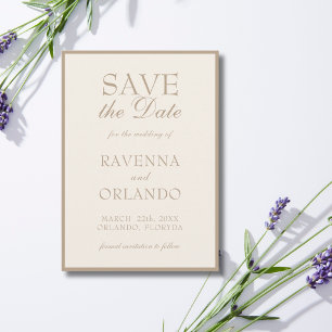 Reserve A Data Creme Bege Elegante Casamento Glamour Dinheiro Ant