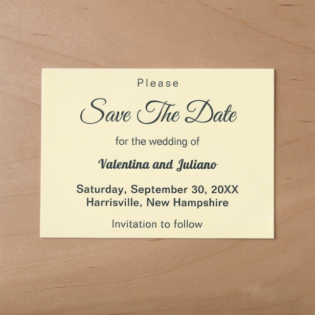Reserve A Data Creme Com Data de Casamento Salvar Texto em Ardósi (Cream with slate text wedding save the date)