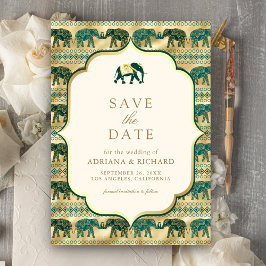 Reserve A Data Creme Esmeralda Ouro Elefante Foto de Casamento In