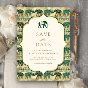 Reserve A Data Creme Esmeralda Ouro Elefante Foto de Casamento In