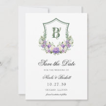 Crest Floral Branco Roxo Casamento 
