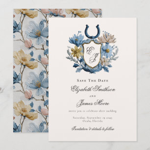 Reserve A Data Crest Floral Monograma de Ferradura Equestre