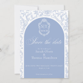 Reserve A Data Crest Monogram Blue Chinoiserie Floral Script