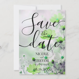 Reserve A Data Crie Seu Próprio Casamento de Flores Verdes Simple
