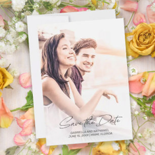 Reserve A Data Crie seu próprio casamento simples com 2 fotos