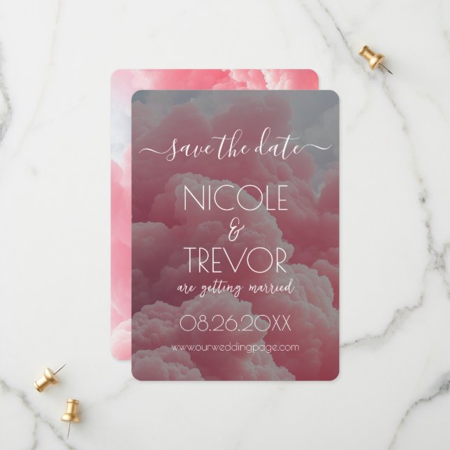 Reserve A Data Crie seu próprio - Nuvem Rosa (Frente/Verso In Situ)