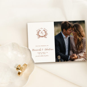 Reserve A Data Crista de Monograma de Casamento Foto
