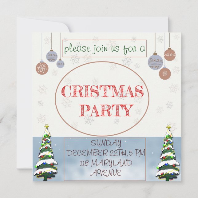 RESERVE A DATA CRISTMAS PARTY INVITATOIN SAVE THE DATE (Frente)