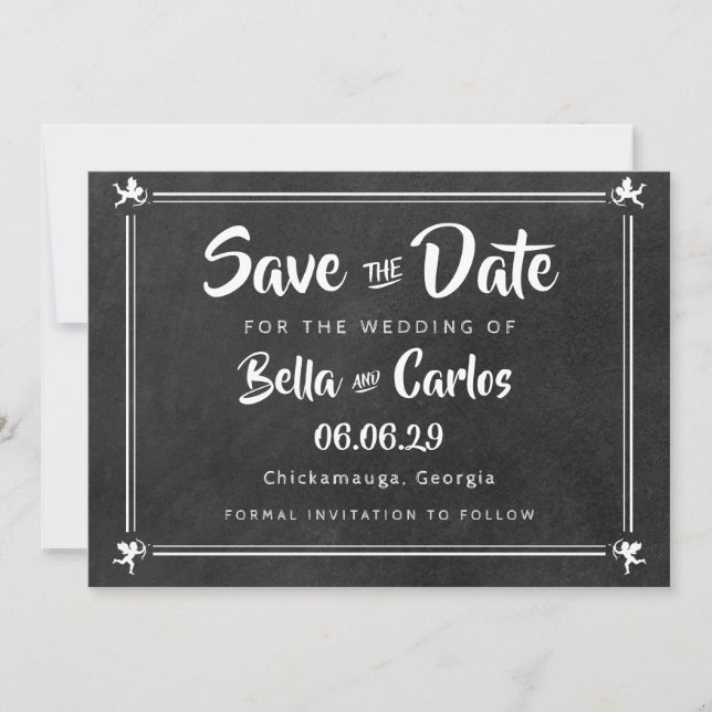 Reserve A Data Cupids De Chalkboard Salvem A Data (Frente)