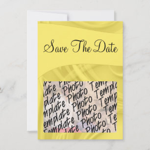Reserve A Data "Curls "Save the Date" Sobre Amarelo