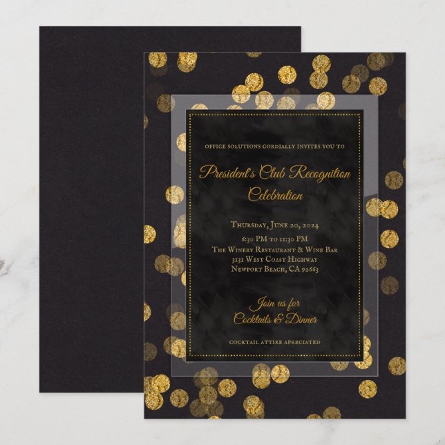 Reserve A Data *CUSTOM_Confete de Celebração de Festa em Ouro Pre (Frente/Verso)