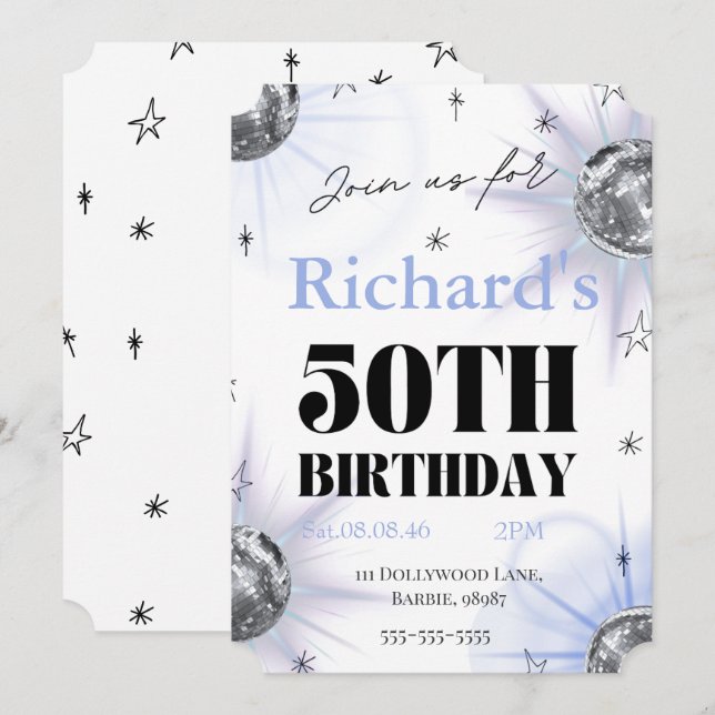 Reserve A Data custom personalized photo 50th  birthday (Frente/Verso)