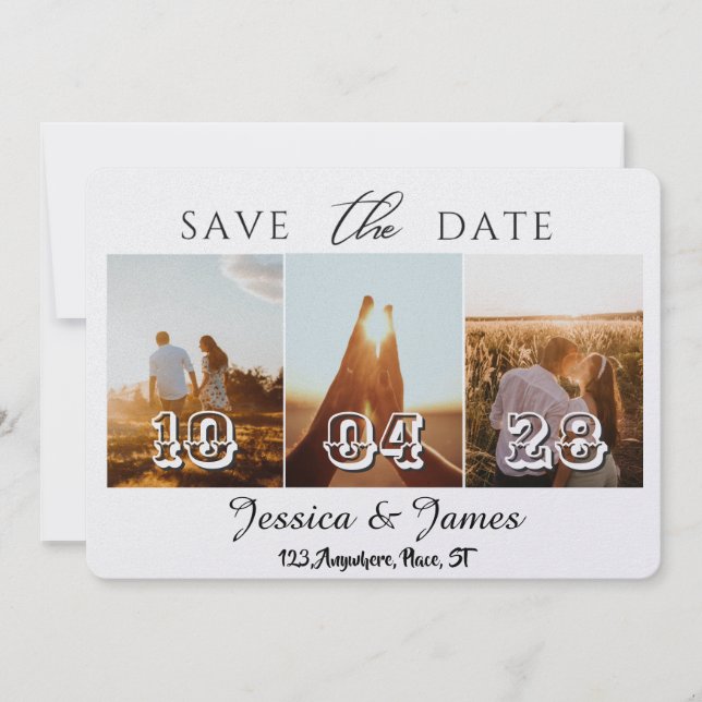 Reserve A Data Customize Photo Personalized Save the Date (Frente)