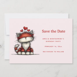 Reserve A Data Cute Cat with Red Love Hearts