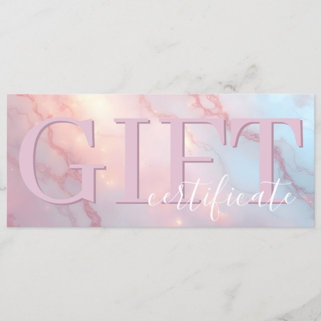 Reserve A Data Cute Pink Blush Soft Elegant Gift Certificate (Frente)