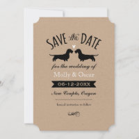 Dachshunds de Cabelo Raspado Casamento Salvar a Da